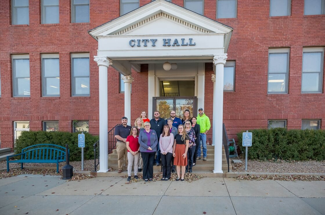 City of Augusta Employees in front of the Augusta City Hall
