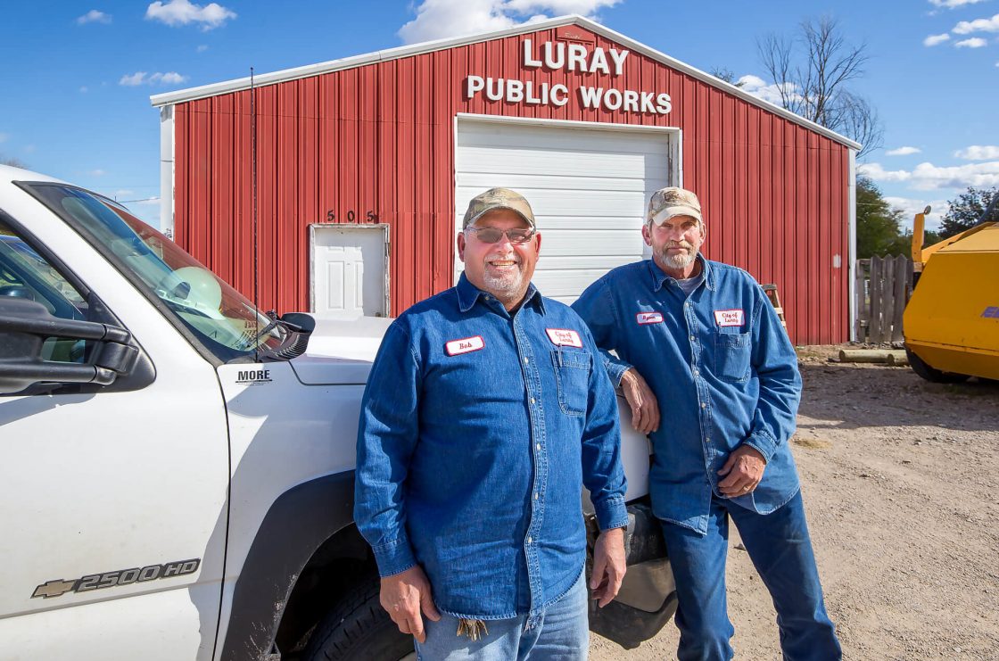 Luray City Members Standing In Front of Luray Public Works